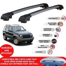 Roof Bar for Jeep Cherokee (KJ) 2002-2007 Lockable Roof Rack Cross Bars 2 Pcs Grey