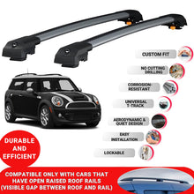 Roof Bar for Mini Clubman (F60) 2007-2014 Lockable Roof Rack Cross Bars 2 Pcs Grey