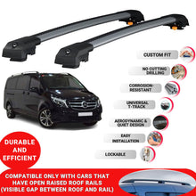 Roof Bar for Mercedes-Benz Viano W447 2015-2024 Lockable Roof Rack Cross Bars 2 Pcs Grey