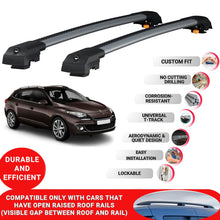 Roof Bar for Renault Megane 2009-2016 Lockable Roof Rack Cross Bars 2 Pcs Grey