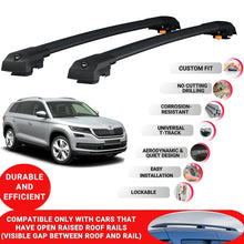 Roof Bar for Skoda Kodiaq 2017-2023 Lockable Roof Rack Cross Bars 2 Pcs Black