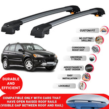 Roof Bar for Ssangyong Kyron 2006-2015 Lockable Roof Rack Cross Bars 2 Pcs Grey