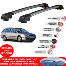 Roof Bar for Skoda Octavia (1U) 1998-2004 Lockable Roof Rack Cross Bars 2 Pcs Grey