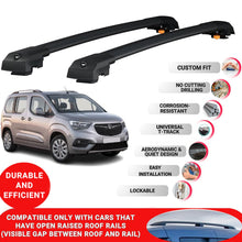 Roof Bar for Vauxhall Combo Life 2019+ Lockable Roof Rack Cross Bars 2 Pcs Black