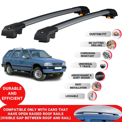 Roof Bar for Vauxhall Frontera Sport 92-1998 Lockable Roof Rack Cross Bars 2 Pcs Grey