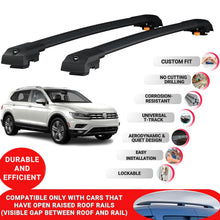 Roof Bar for Vw Tiguan Allspace 2018+ Lockable Roof Rack Cross Bars 2 Pcs Black