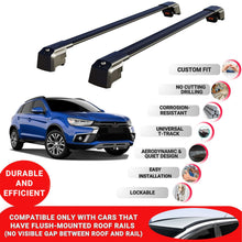 Roof Bars Rack for Mitsubishi RVR (MK3) 2010-2022 Lockable Rail Carrier 2 Pcs Black