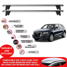 Premium Roof Bars for Audi Q5 Mk1 2008-2017; Lockable Roof Rack Cross Bars 2 Pcs Grey