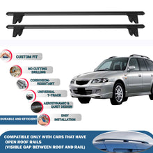 Lockable Roof Rack Cross Bars for Mazda 626 Wagon 1997-2002 | Heavy Duty Rail Carrier 2 Pcs Black