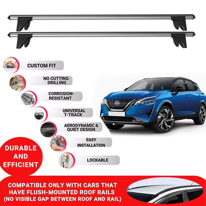 Premium Roof Bars for Nissan Qashqai J122021 Onwards Roof Rack Cross Bars 2 Pcs Grey