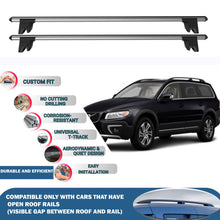 Lockable Roof Rack Cross Bars for Volvo Xc70 Estate 2008-2016 | Heavy Duty Rail Carrier 2 Pcs Grey