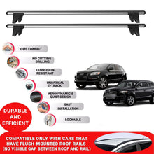 Premium Roof Bars for Audi Q7 Mk1 2006-2015; Lockable Roof Rack Cross Bars 2 Pcs Grey