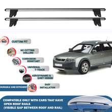 Lockable Roof Rack Cross Bars for Audi A6 Allroad Quattro C5 1999-2005 | Heavy Duty Rail Carrier 2 Pcs Grey