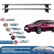 Lockable Roof Rack Cross Bars for Ford Focus Wagon 2008-2011 | Heavy Duty Rail Carrier 2 Pcs Grey