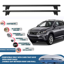 Lockable Roof Rack Cross Bars for Lexus Rx 2009-2015 | Heavy Duty Rail Carrier 2 Pcs Black