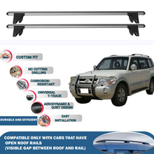 Lockable Roof Rack Cross Bars for Mitsubishi Pajero V60 3D 1999-2006 | Heavy Duty Rail Carrier 2 Pcs Grey
