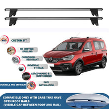 Lockable Roof Rack Cross Bars for Renault Kangoo 5D 2008-2021 | Heavy Duty Rail Carrier 2 Pcs Grey