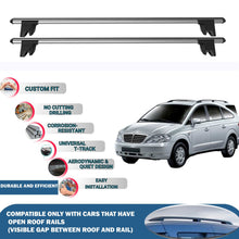 Lockable Roof Rack Cross Bars for Ssangyong Rodius 2004-2013 | Heavy Duty Rail Carrier 2 Pcs Grey