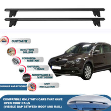 Lockable Roof Rack Cross Bars for Skoda Superb Alldrive 2012-2015 | Heavy Duty Rail Carrier 2 Pcs Black