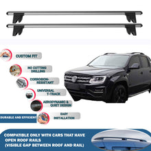 Lockable Roof Rack Cross Bars for Volkswagen Amarok 2010-2016 | Heavy Duty Rail Carrier 2 Pcs Grey