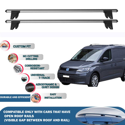Car Roof Rack Cross Bars for Vw Caddy Combi 2021-2023 Kayak Roof Rack 4 Pcs Grey