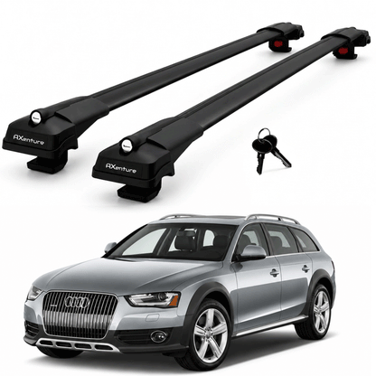 2X Roof Bars for Audi A4 Allroad B8 2008–2015 Lockable Roof Rack Cross Bar Black
