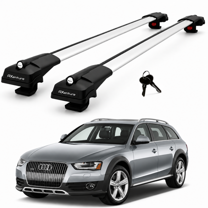 2X Roof Bars for Audi A4 Allroad B8 2008–2015 Lockable Roof Rack Cross Bars Grey