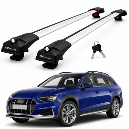 2X Roof Bars for Audi A4 Allroad B9 2016–2025 Lockable Roof Rack Cross Bars Grey