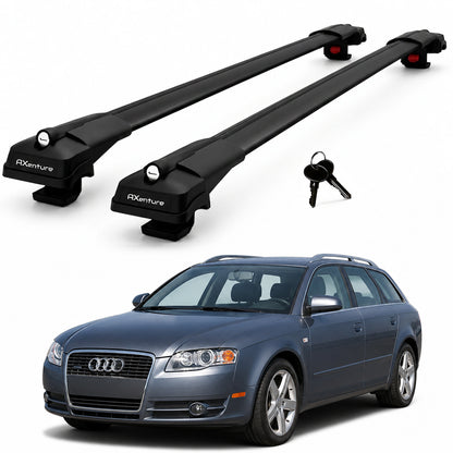 2X Roof Bars for Audi A4 Avant B6 2002-2004 Lockable Roof Rack Cross Bars Black