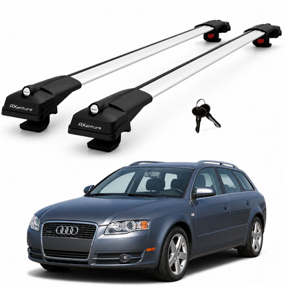 2X Roof Bars for Audi A4 Avant B7 2005-2007 Lockable Roof Rack Cross Bars Grey