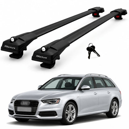 2X Roof Bars for Audi A6 Allroad C8 2019-2025 Lockable Roof Rack Cross Bar Black