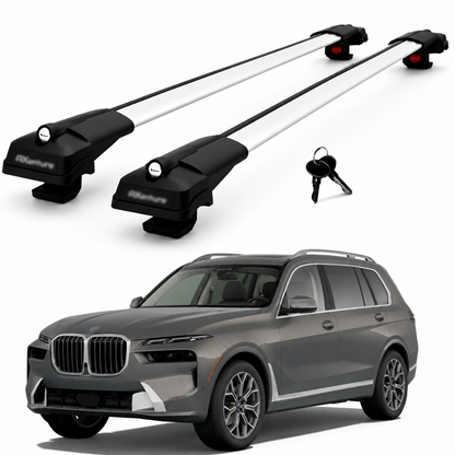 2X Roof Bars for Bmw X7 G07 2019-2025 Lockable Roof Rack Cross Bars Grey