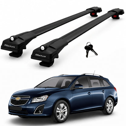 2X Roof Bars for Chevrolet Cruze Sw 2008-2014 Lockable Roof Rack Cross Bar Black