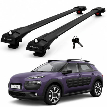 2X Roof Bars for Citroen C4 Cactus 2014-2018 Lockable Roof Rack Cross Bars Black