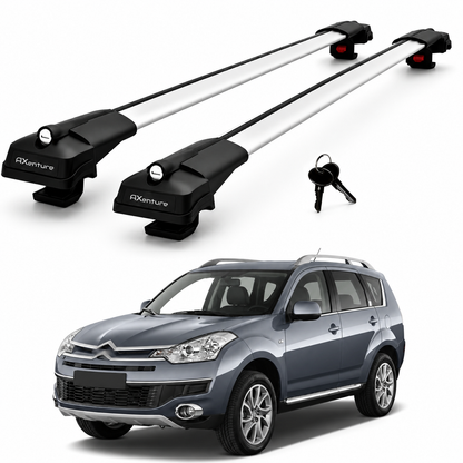 2X Roof Bars for Citroen C-Crosser 2008-2012 Lockable Roof Rack Cross Bars Grey