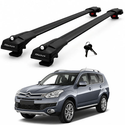 2X Roof Bars for Citroen C-Crosser 2008-2012 Lockable Roof Rack Cross Bars Black