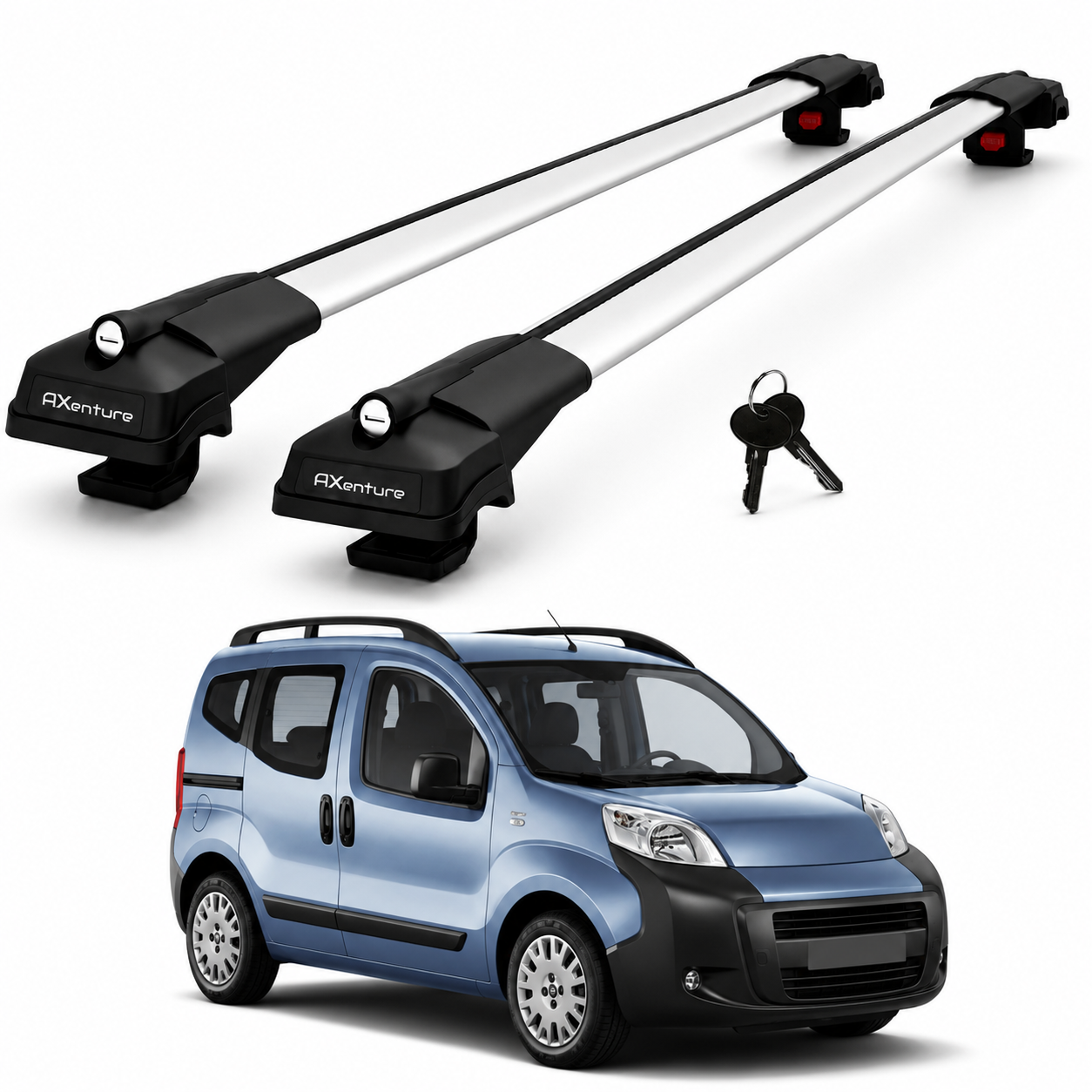 2X Roof Bars for Citroen Nemo 2009-2016 Lockable Roof Rack Cross Bars Grey