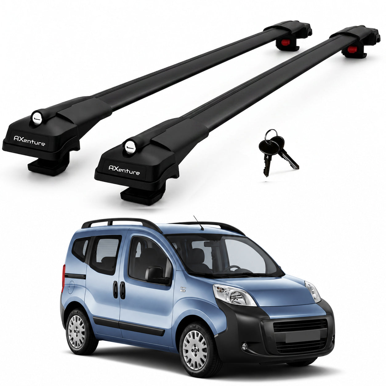 2X Roof Bars for Citroen Nemo 2009-2016 Lockable Roof Rack Cross Bars Black