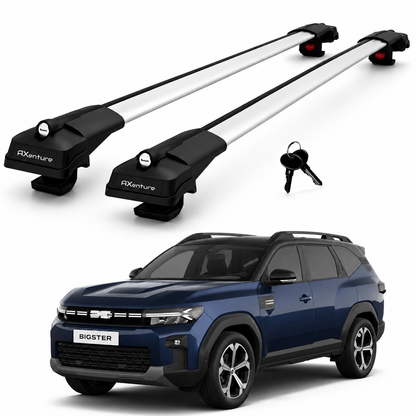 2X Roof Bars for Dacia Bigster 2025-2026 Lockable Roof Rack Cross Bars Grey
