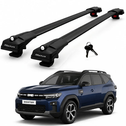 2X Roof Bars for Dacia Bigster 2025-2026 Lockable Roof Rack Cross Bars Black