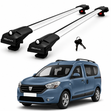 2X Roof Bars for Dacia Dokker Stepway 2013-2021 Lockable Roof Rack Grey