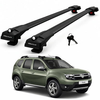 2X Roof Bars for Dacia Duster Hs 2010-2013 Lockable Roof Rack Cross Bars Black