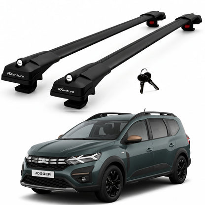 2X Roof Bars for Dacia Jogger 2022-2026 Lockable Roof Rack Cross Bars Black