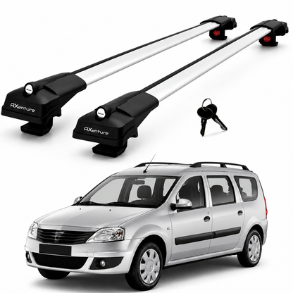 2X Roof Bars for Dacia Logan I 2007-2012 Lockable Roof Rack Cross Bars Grey