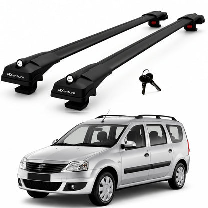 2X Roof Bars for Dacia Logan I 2007-2012 Lockable Roof Rack Cross Bars Black