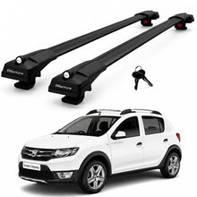 2X Roof Bars for Dacia Sandero Stepway 2012-2020 Lockable Roof Rack Black