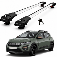 2X Roof Bars for Dacia Sandero Stepway 2021-2025 Lockable Roof Rack Grey