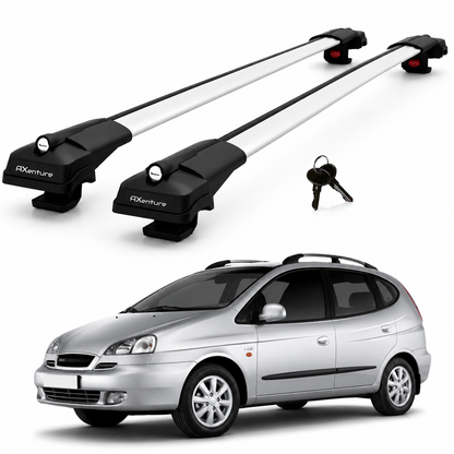 2X Roof Bars for Daewoo Tacuma 2004-2008 Lockable Roof Rack Cross Bars Grey