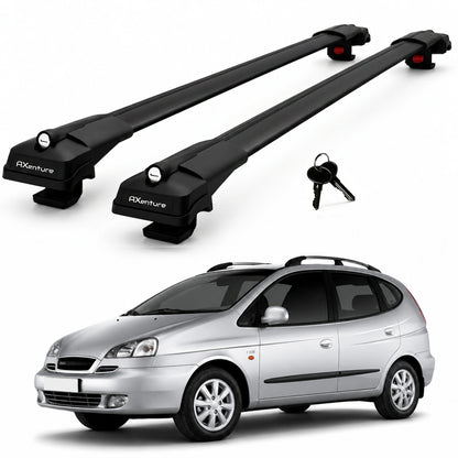 2X Roof Bars for Daewoo Tacuma 2004-2008 Lockable Roof Rack Cross Bars Black