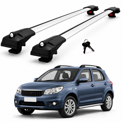 2X Roof Bars for Daihatsu Terios 2006-2017 Lockable Roof Rack Cross Bars Grey